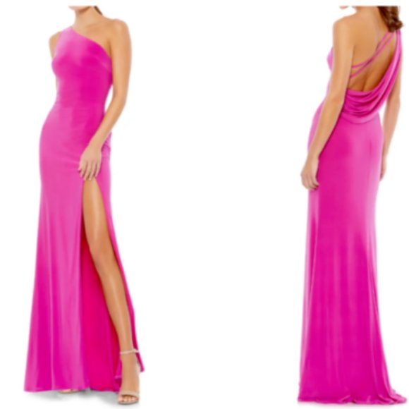 Mac Duggal Dresses & Skirts - NWT Ieena Mac Duggal One Shoulder Jersey Gown Candy Pink Size 6